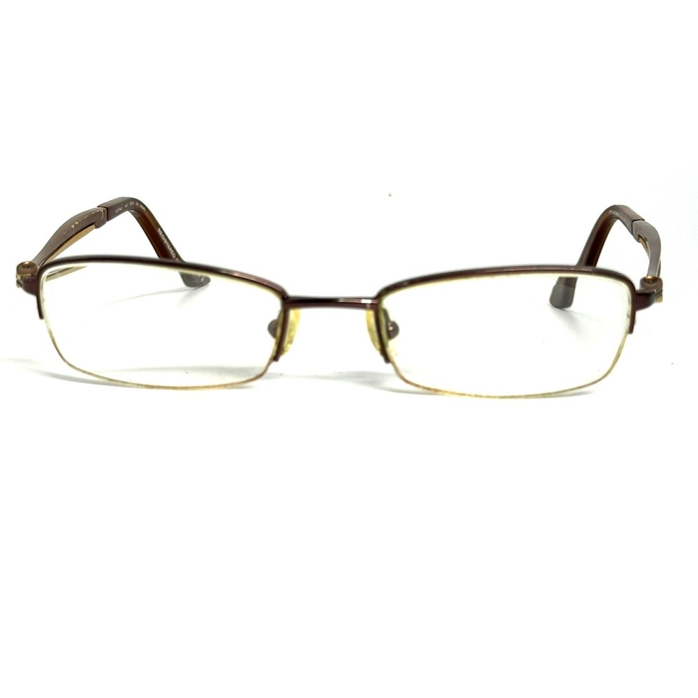 Morel France Koali Brown Gold Rectangular Eyeglass Frames 4401C 50-19-140 MJ342